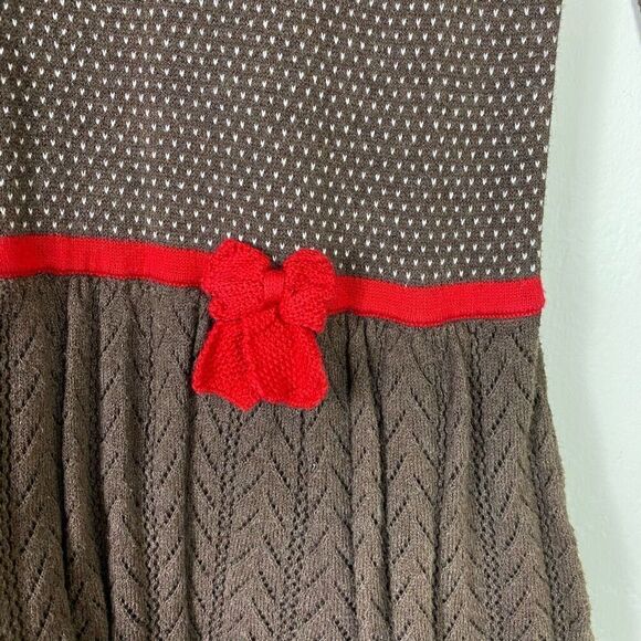 Hanna Andersson Big Girl Brown Layer Fairisle Long Sleeve Holiday Dress Size 14 - Picture 3 of 6